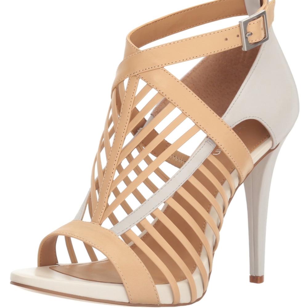 Calvin Klein Tan and Grey Strappy Heels
